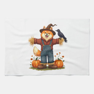 Scarecrow Samoyed Dog Kitchen Towel