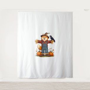 Scarecrow Samoyed Dog Tapestry