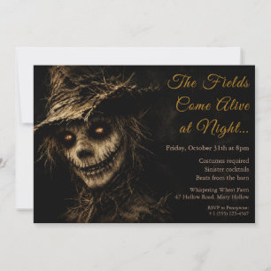 Scarecrow Shadows Halloween Costume Party Invitati Invitation