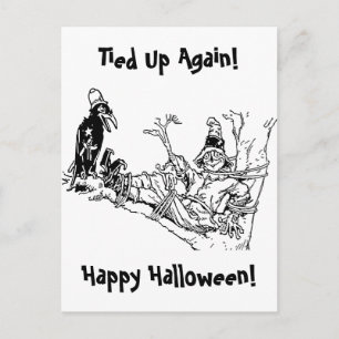 Scarecrow Tied in Tree Postcard