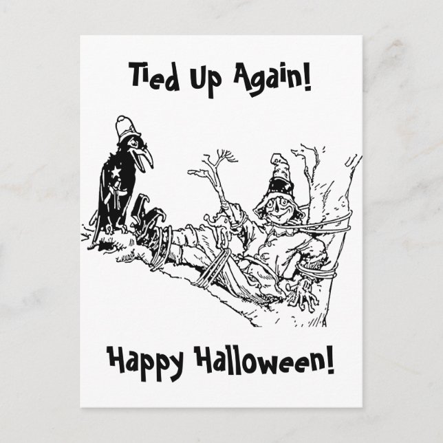 Scarecrow Tied in Tree Postcard (Front)