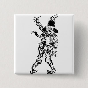 Scarecrow Waving 2 Inch Square Button