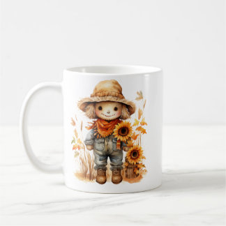 Scarecrow with Sunflower  Coffee Mug
