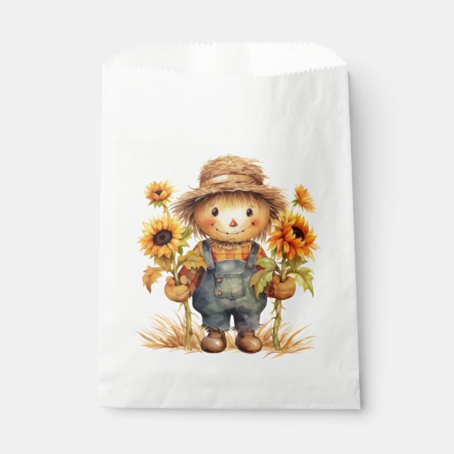 Scarecrow with Sunflower  Favour Bag (Front)