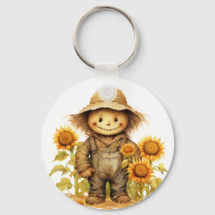 Scarecrow with Sunflower  Keychain