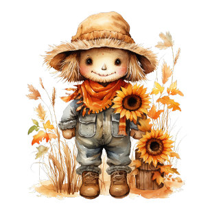 Scarecrow with Sunflower Napkin