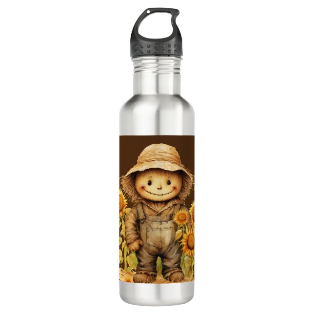 Scarecrow with Sunflowers  710 Ml Water Bottle (Front)