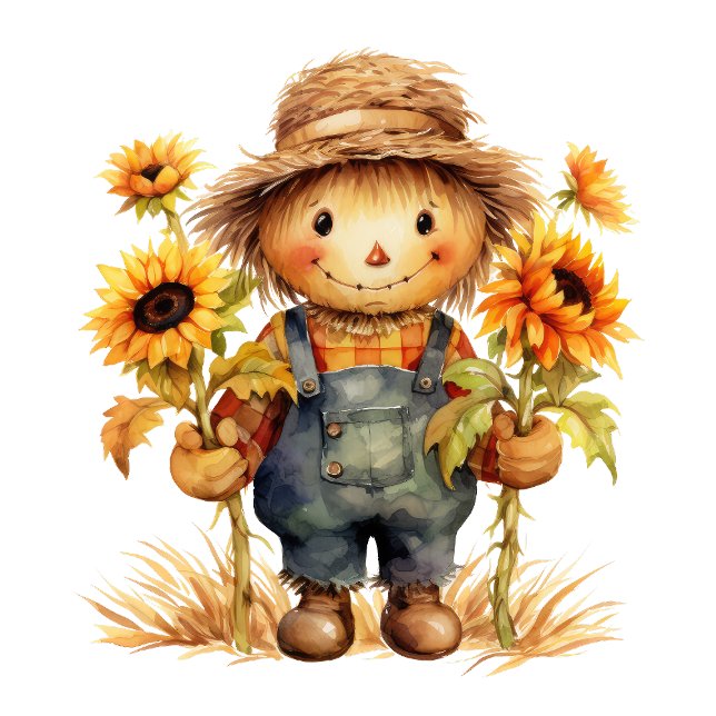Scarecrow with Sunflowers  Postcard (Creator Uploaded)