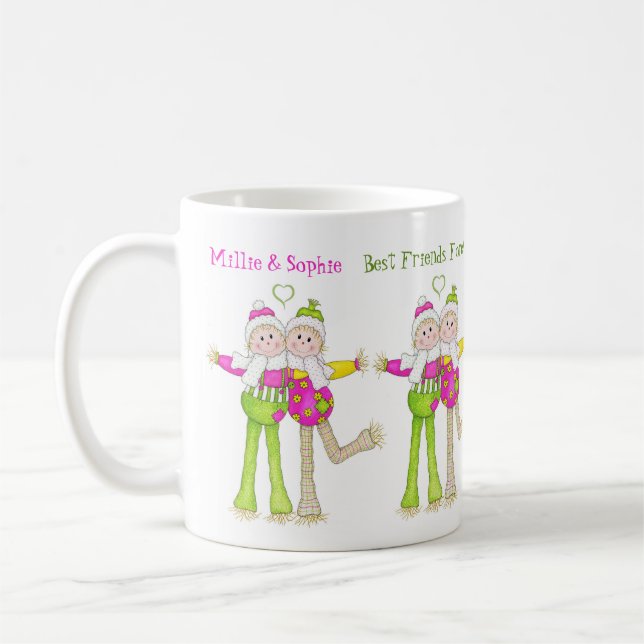 Scarecrows Personalized Best Friends Mug (Left)