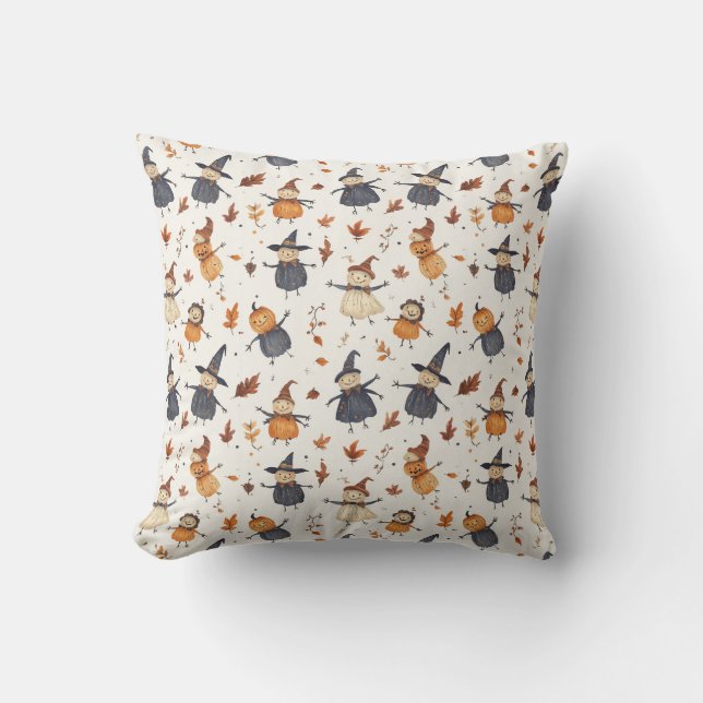 Scarecrows Throw Pillow (Front)