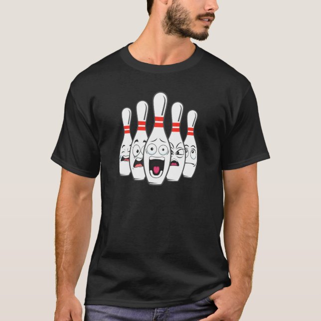 Scared Bowling Pin For Bowlers T-Shirt (Front)