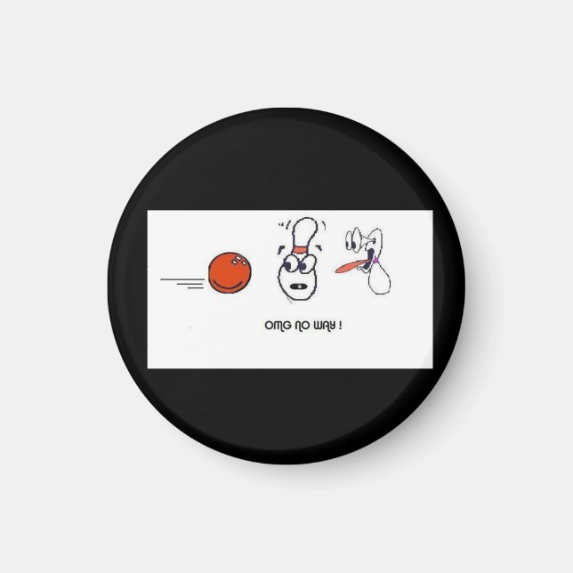 Scared Bowling Pin Magnet (Front)