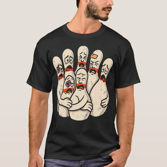 Scared Bowling Pins Tee For Bowler Bowling Joke St (Front)