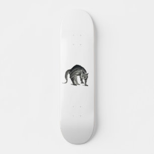 scared cat abstract skateboard