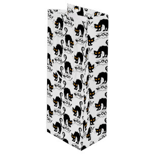scared cat pattern wine gift bag