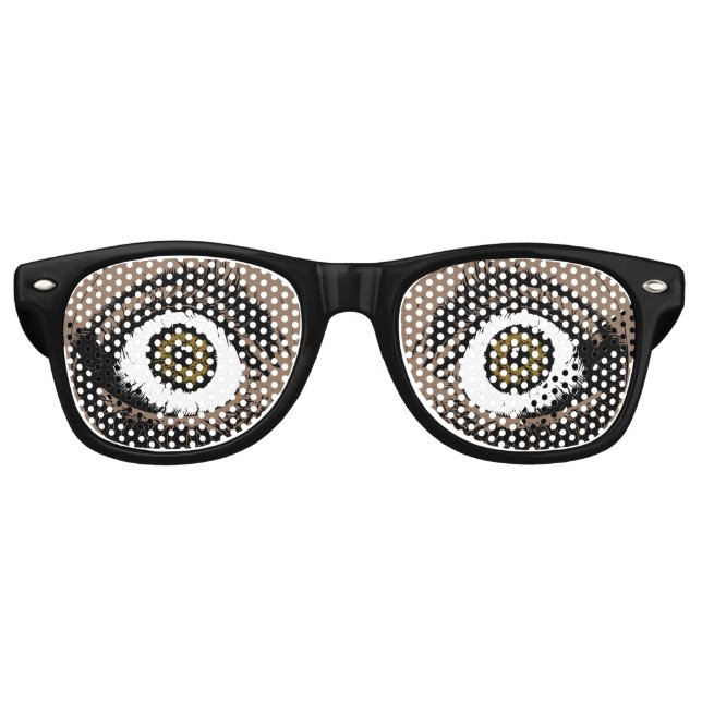 "Scared Eyes" Dark Skin and Eyes Customizable  Retro Sunglasses (Front)