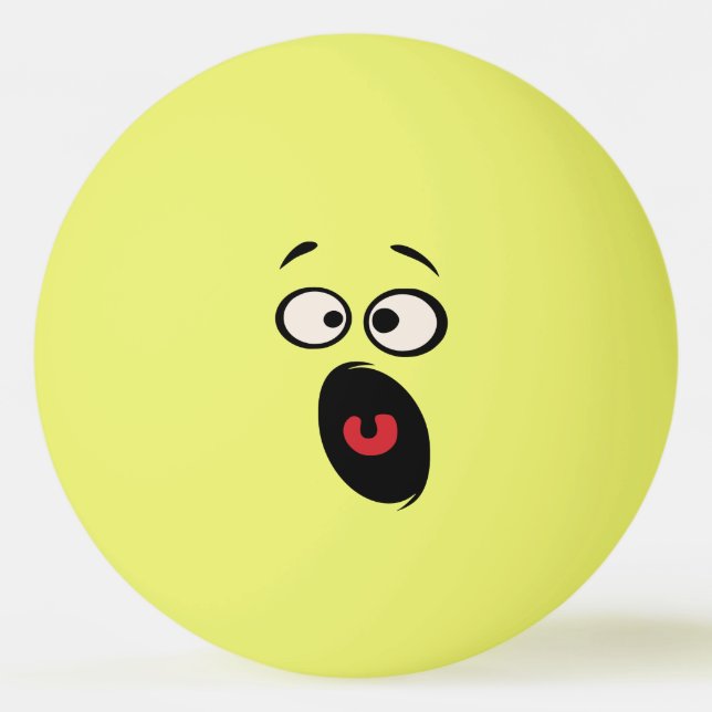 Scared Funny Face Table Tennis Ball (Front)