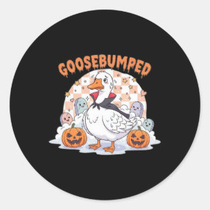Scared Goose Halloween Cartoon Classic Round Sticker