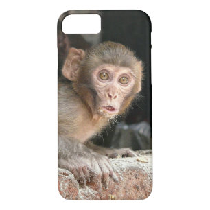 Scared monkey with big eyes iphone 7 case