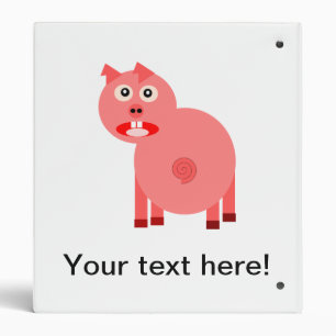 Scared pig cartoon binder