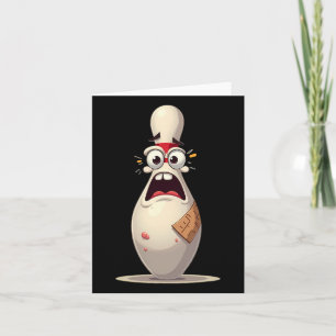 Scared Pin Funny Bowling Lover Bowlers Graphic For Card