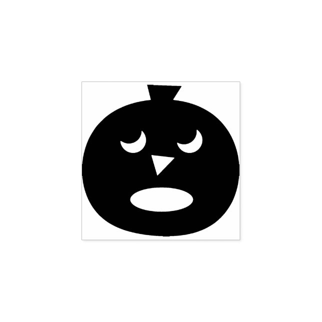 Scared Pumpkin Face | Halloween Rubber Stamp (Imprint)