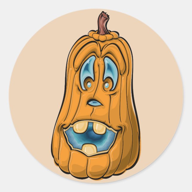 scared pumpkin stickers (Front)