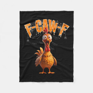 Scared Rooster F-caw-f Halloween Tee  Fleece Blanket