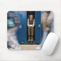 Scared Schoolboy Hiding in a Locker