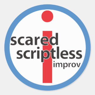 Scared Scriptless Round Logo Stamp Sticker