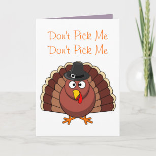 Scared Turkey Verses Pizza Funny Thanksgiving Holiday Card