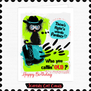 Scaredy Cat "Cowboy" Birthday Card