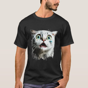 Scaredy Cat Face Scared Cat T-Shirt