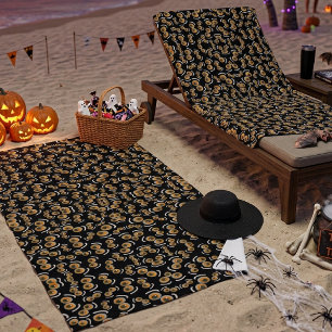 Scaredy Cat Halloween Boo Eyes Bat Beach Towel