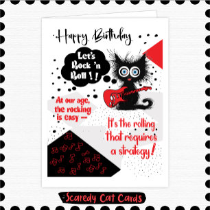 Scaredy Cat "Rock 'n Roll" Birthday Card