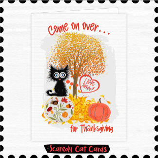 Scaredy Cat Thanksgiving Card