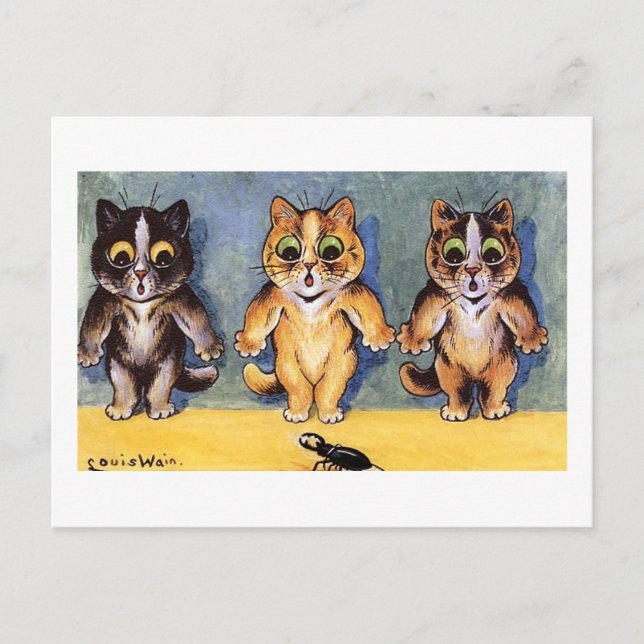 Scaredy Cats by Louis Wain Postcard (Front)