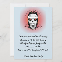 Scarey 16 th Birthday Party Invitation