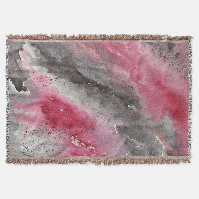 Scarlet Ashes Watercolor Throw Blanket (Front)