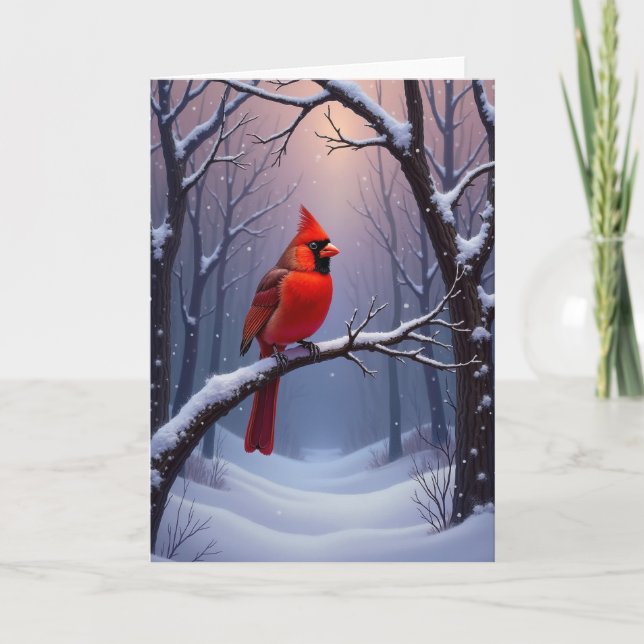 Scarlet Bird Winter Card (Front)