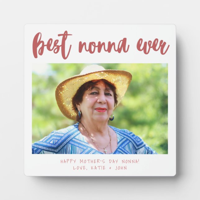 Scarlet Calligraphy Best Nonna Ever Mother’s Day Plaque (Front)