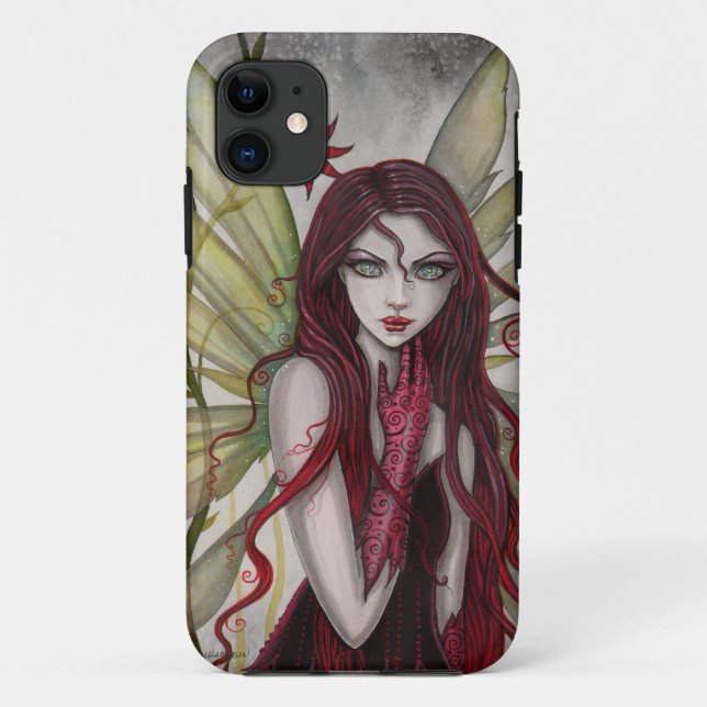 Scarlet Fairy Fantasy Art by Molly Harrison Case-Mate iPhone Case (Back)