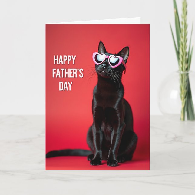 Scarlet Feline Fathers Day Card (Front)