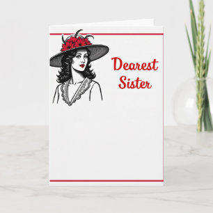 Scarlet Floral Sister Card