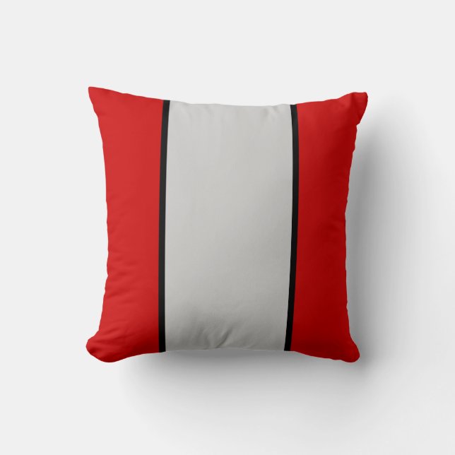 Scarlet Grey and Black Throw Pillow (Front)