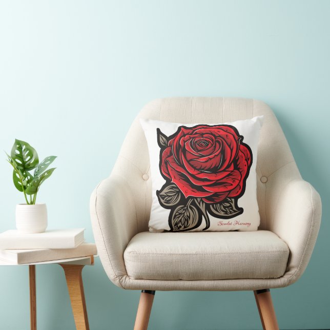  Scarlet Harmony  Throw Pillow (Chair)