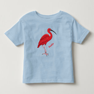 Scarlet ibis bird cartoon illustration  toddler t-shirt