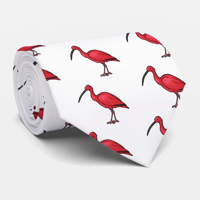 Scarlet Ibis Tie (Rolled)
