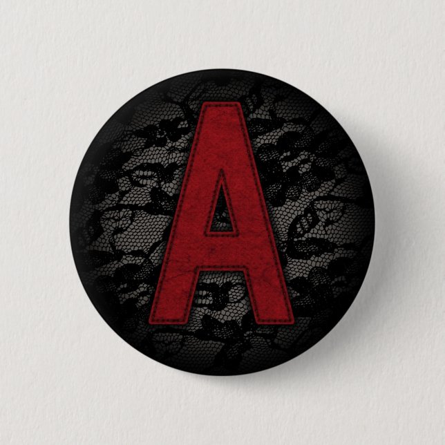 Scarlet Letter A 2 Inch Round Button (Front)