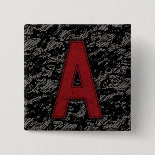 Scarlet Letter A 2 Inch Square Button